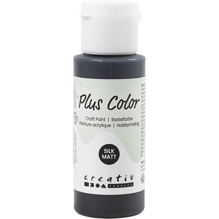 Peinture Acrylique Plus Color, noir, 60ml/ 1 flacon
