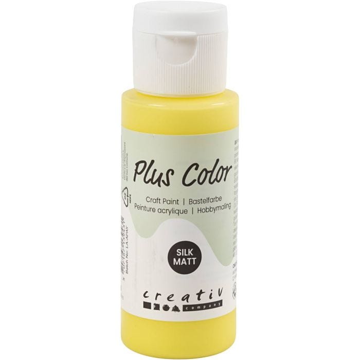 Peinture Acrylique Plus Color, jaune primaire, 60ml/ 1 flacon