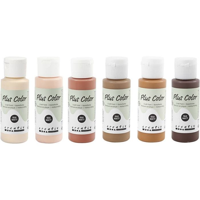 Peinture Acrylique Plus Color, ass. de couleurs, 6x60 ml/ 1 Pq.