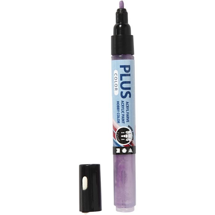 Feutres Plus Color, L : 14,5 cm, trait 1-2 mm, dark lilac, 5,5 ml, 1 pièce