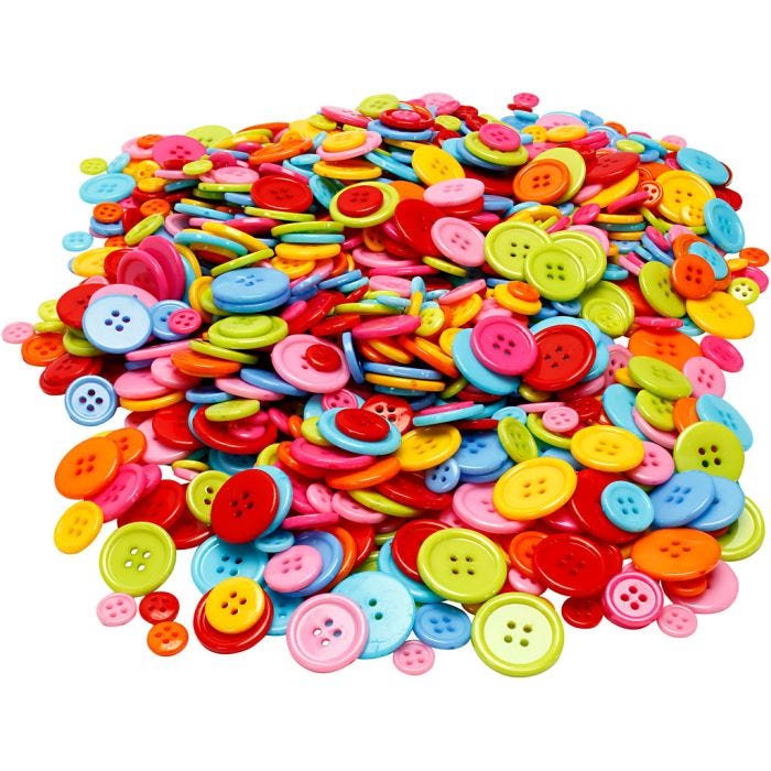 Boutons Mix, d 10+15+20+22 mm, 500 gr/ 1 Pq.