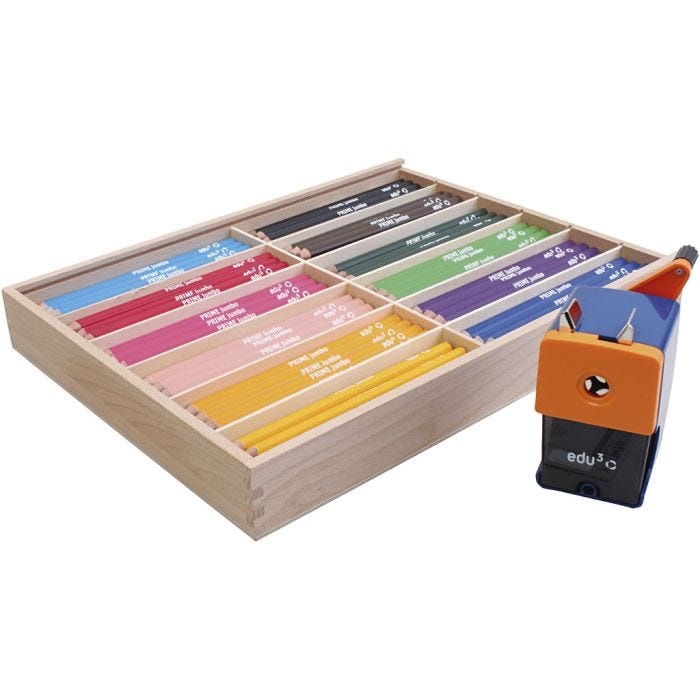 Crayons de Couleur Jumbo edu, mine 6,25 mm, ass. de couleurs, 12x12 pièces/ 1 Pq.