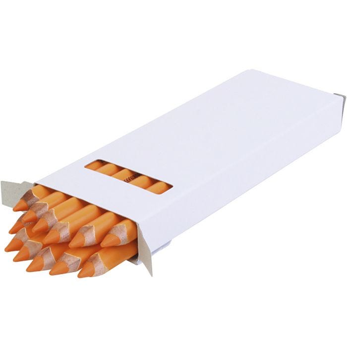 Crayons de Couleur Jumbo edu, ép. 10 mm, mine 6,25 mm, orange, 12 pièces/ 1 Pq.