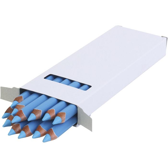 Crayons de Couleur Jumbo edu, ép. 10 mm, mine 6,25 mm, bleu clair, 12 pièces/ 1 Pq.