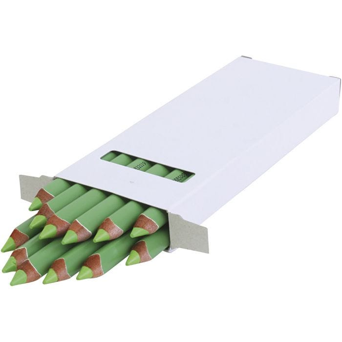Crayons de Couleur Jumbo edu, ép. 10 mm, mine 6,25 mm, vert clair, 12 pièces/ 1 Pq.