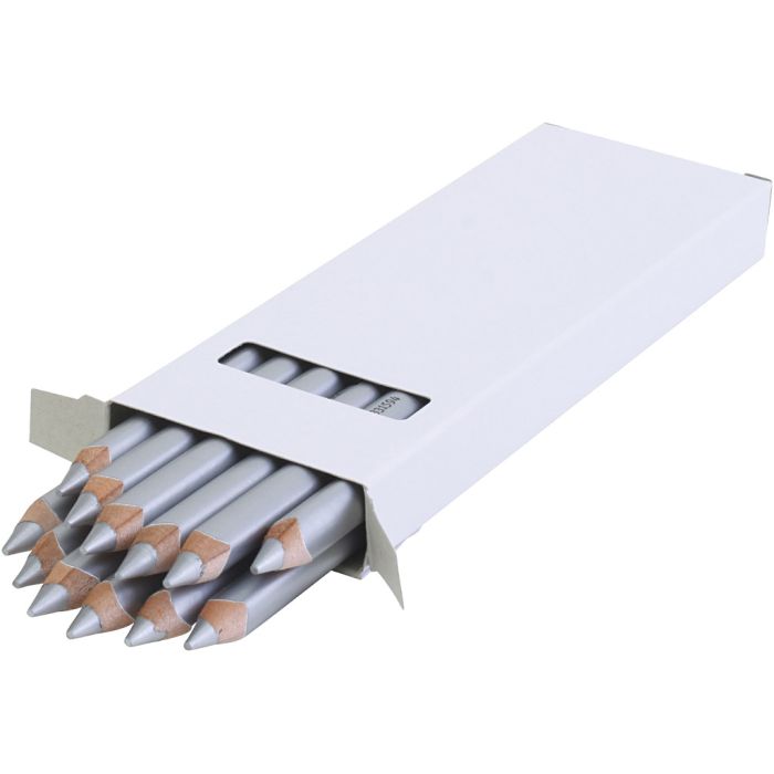 Crayons de Couleur Jumbo edu, ép. 10 mm, mine 6,25 mm, argent, 12 pièces/ 1 Pq.