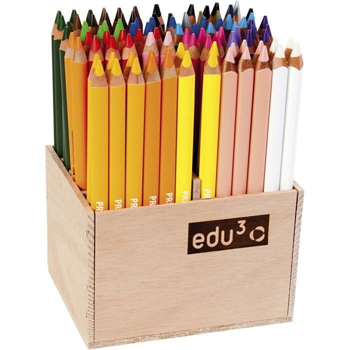 Crayons de Couleur Jumbo edu, ép. 10 mm, mine 6,25 mm, ass. de couleurs, 96 pièces/ 1 Pq.