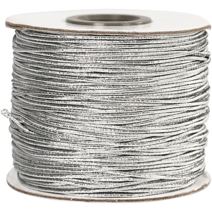 Fil élastique, ép. 1 mm, argent, 100 m/ 1 rouleau