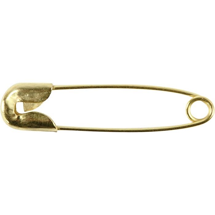 Épingles à nourrice, L : 22 mm, ép. 0,6 mm, or, 100 pièces/ 1 Pq.