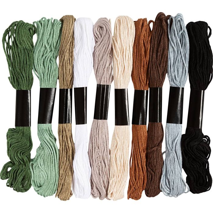 Fil à Broder, ép. 1 mm, Couleurs naturelles, 10x8 m/ 1 Pq.
