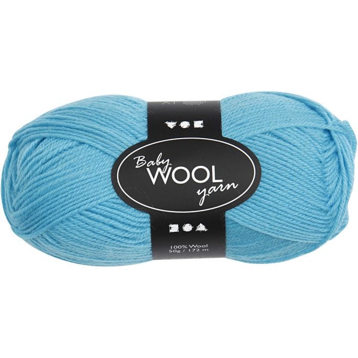 Laine pour Bébé, L : 172 M, turquoise, 50 gr/ 1 boule