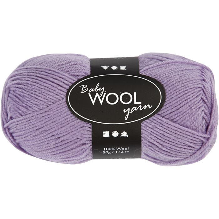 Laine pour Bébé, L : 172 M, violet, 50 gr/ 1 boule