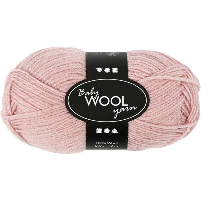 Laine pour Bébé, L : 172 M, dusty rose, 50 gr/ 1 boule