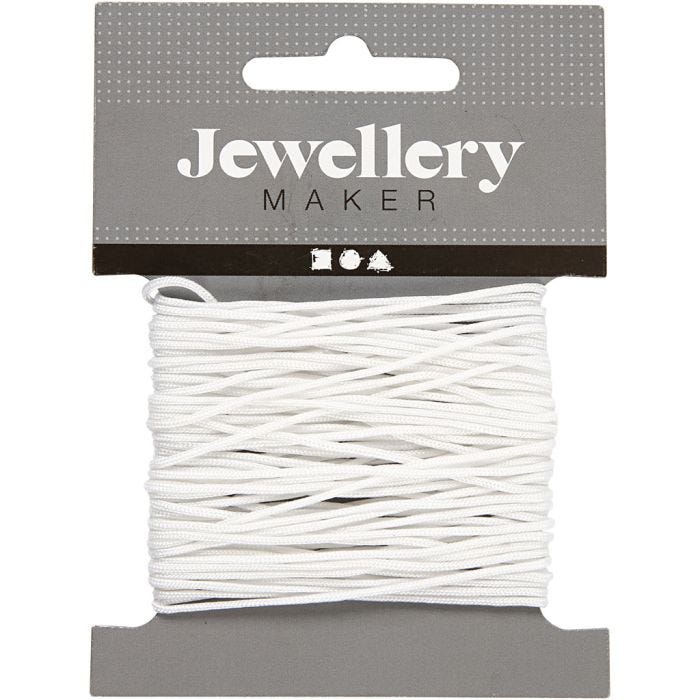 Cordon pour Macramé, ép. 1 mm, blanc, 10 m/ 1 rouleau
