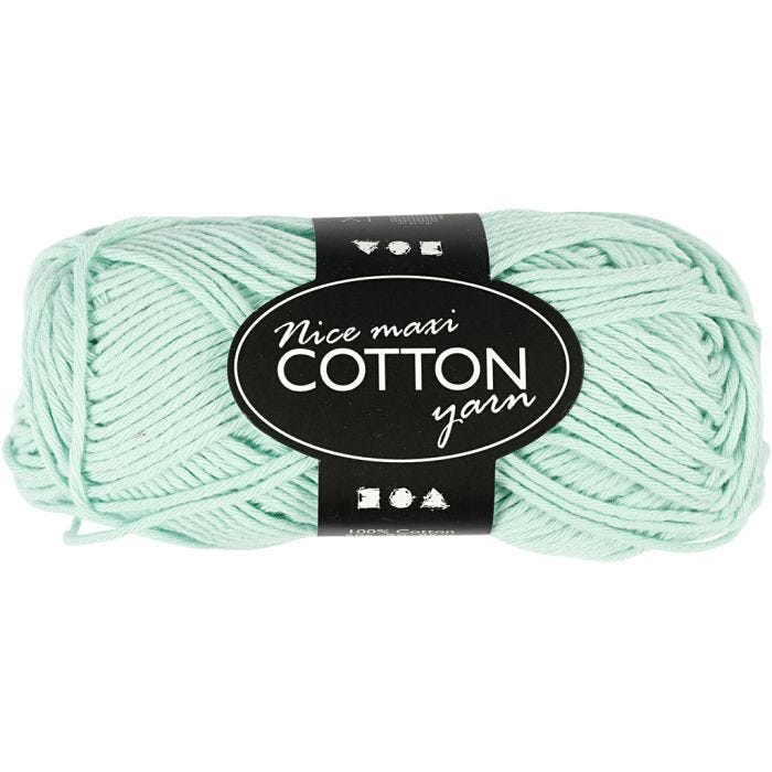 Pelote de fil de coton, 8/8, L : 80-85 M, dim. maxi, vert clair, 50 gr/ 1 boule