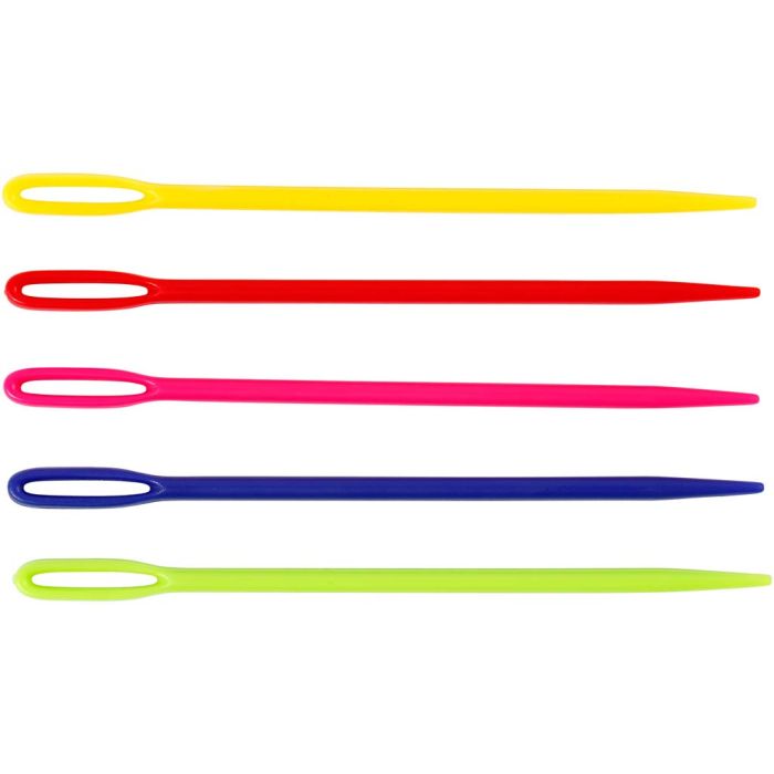 Aiguille à laine, L : 7 cm, ass. de couleurs, 50 pièces/ 1 Pq.