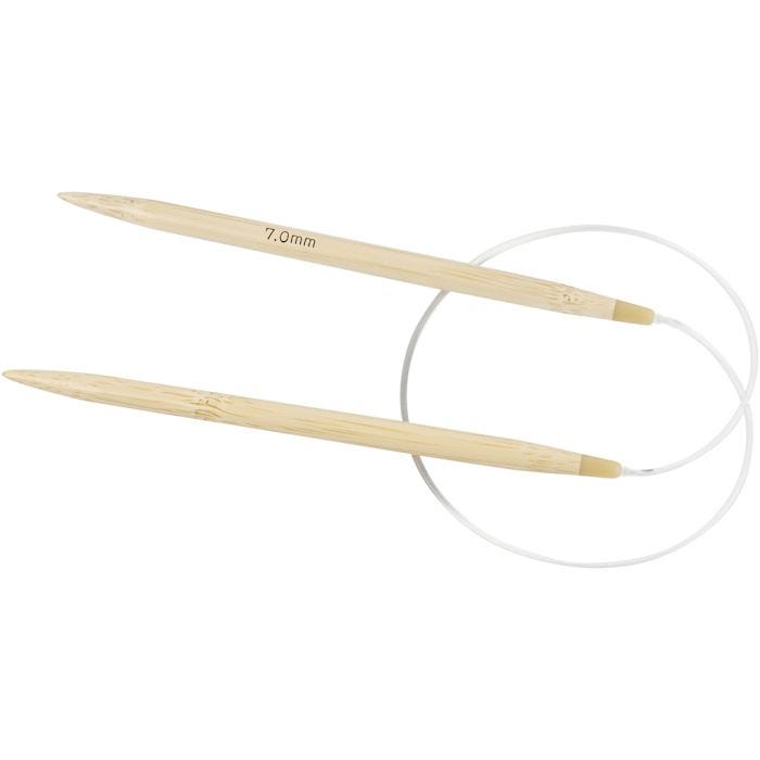 Aiguilles à tricoter circulaires, L : 60 cm, dim. 7 mm, 1 pièce