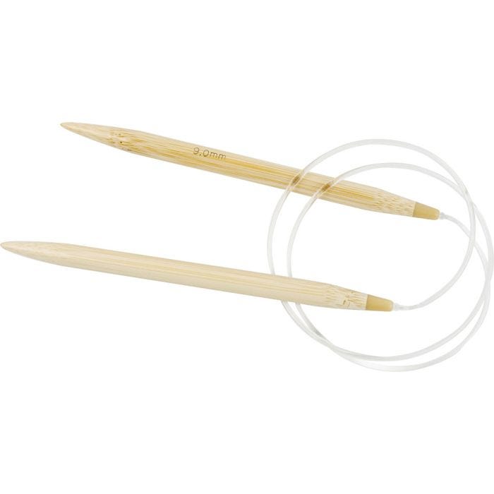 Aiguilles à tricoter circulaires, L : 80 cm, dim. 9 mm, 1 pièce
