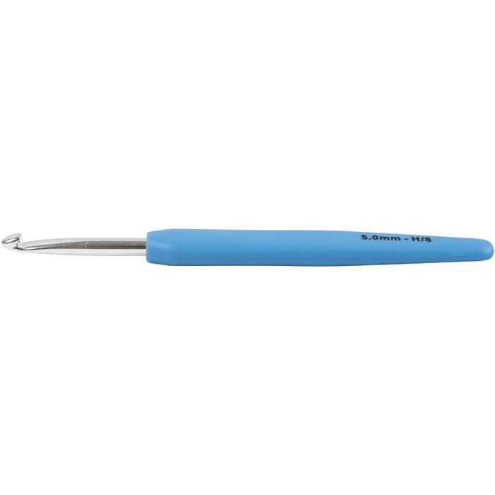 Crochet, dim. 5, L : 13,3 cm, dim. 5 mm, bleu, 1 pièce
