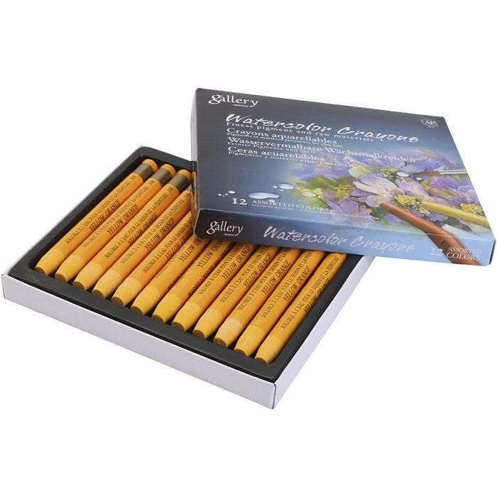 Pastels à la cire aquarellables, orange, 12 pièces/ 1 Pq.