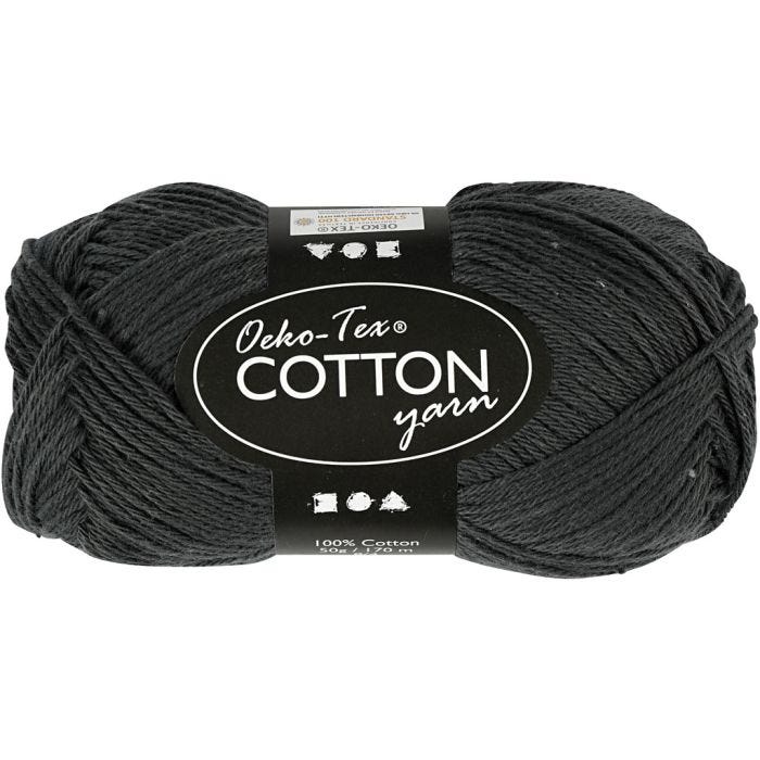 Fil de coton, dim. 8/4, L : 170 M, anthracite gris, 50 gr/ 1 boule
