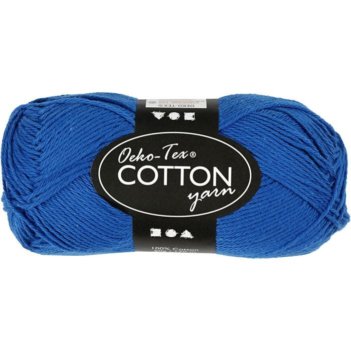 Fil de coton, dim. 8/4, L : 170 M, cabalt transparent, 50 gr/ 1 boule