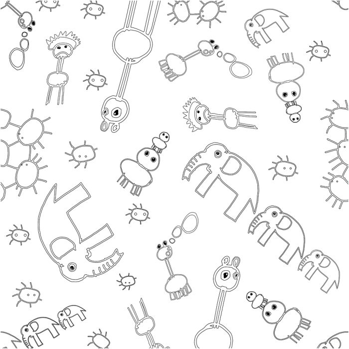 Tissu, L : 145 cm, 140 gr, blanc/noir, 1 par m