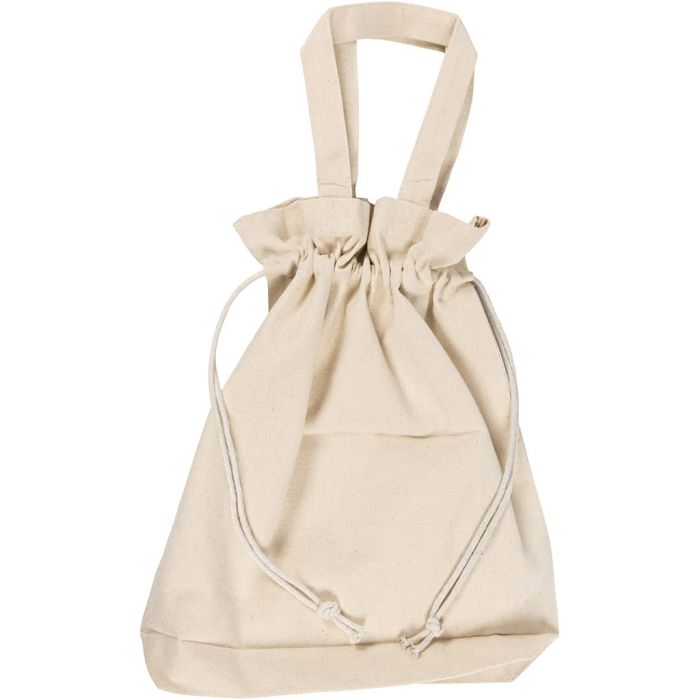 Sac avec cordon, H : 40 cm, P: 8 cm, L : 34 cm, naturel clair, 1 pièce