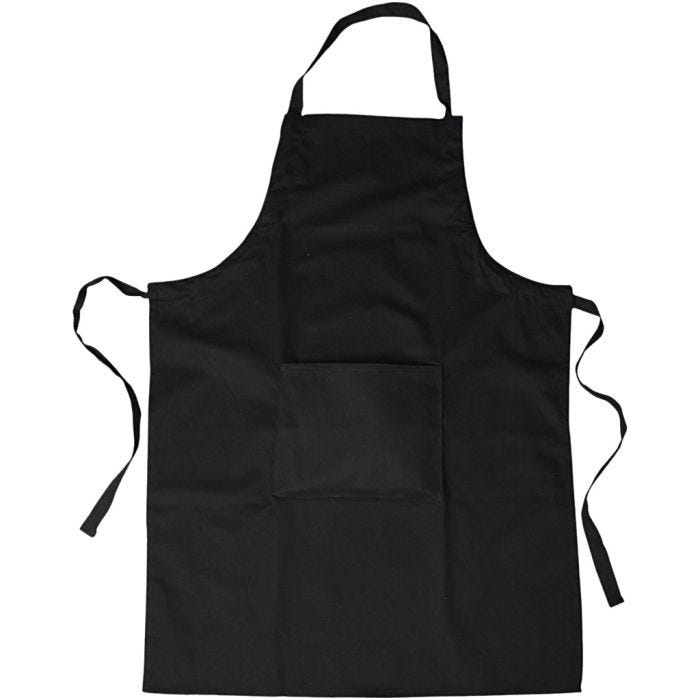 Tablier, L : 89 cm, L : 66 cm, dim. M-XL cm, 210 gr, noir, 1 pièce