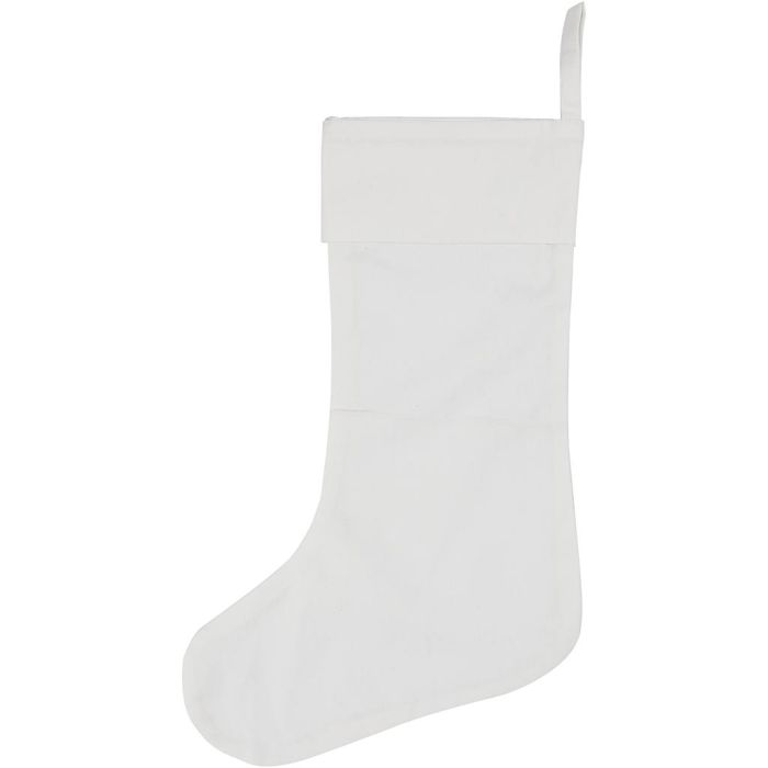 Bas de Noël, H : 40 cm, L : 26 cm, 210 gr, blanc, 12 pièces/ 1 Pq.