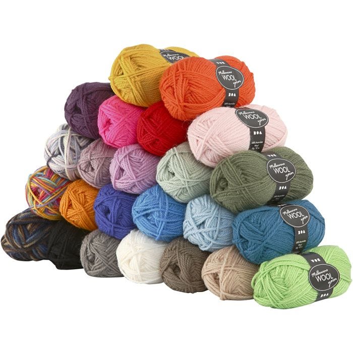 Pelote de laine Melbourne, L : 92 M, 24x50 gr/ 1 Pq.