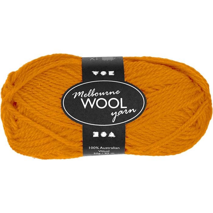 Pelote de laine Melbourne, 92 M, ochre, 50gr/ 1 boule