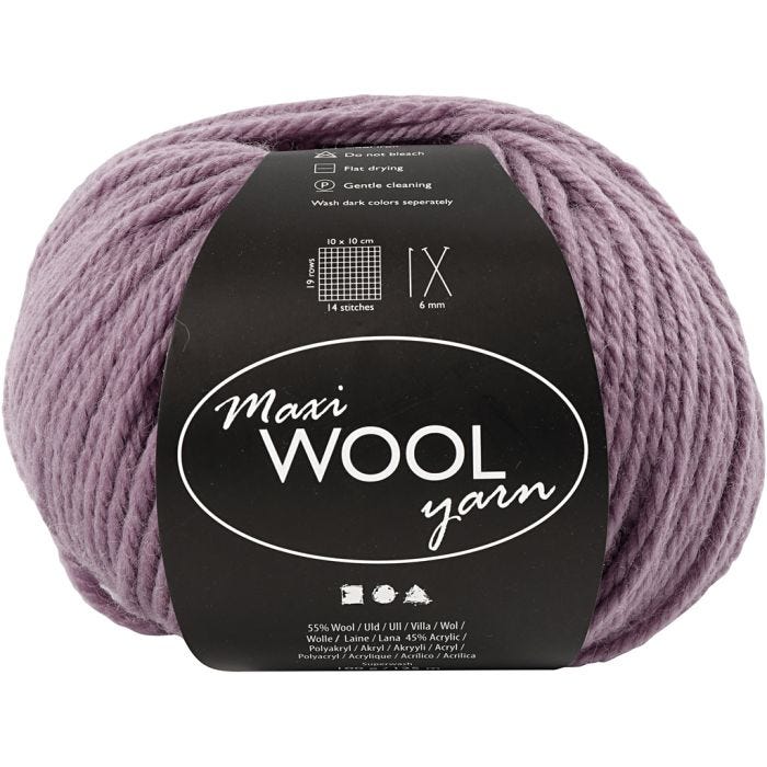 Pelotes de Laine, L : 125 M, lavande, 100 gr/ 1 boule