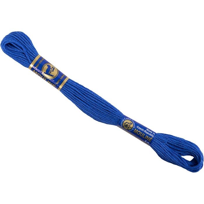 Fil à broder, bleu, 8 m/ 1 boule