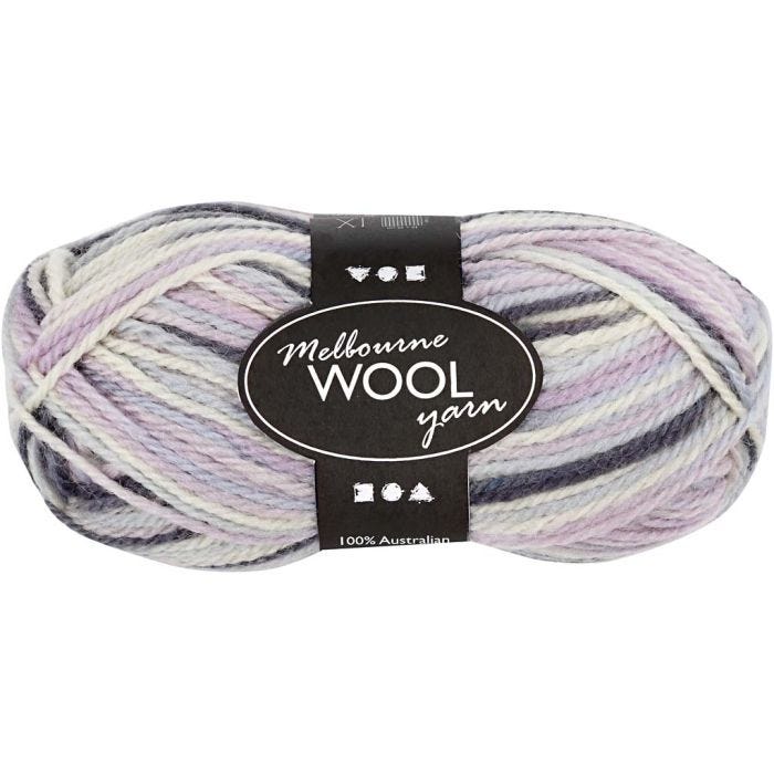 Pelote de laine Melbourne, L : 92 M, violet pastel, 50 gr/ 1 boule