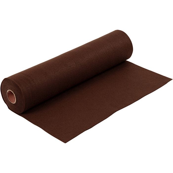Feutrine synthétique, L : 45 cm, ép. 1,5 mm, 180-200 gr, brun, 5 m/ 1 rouleau