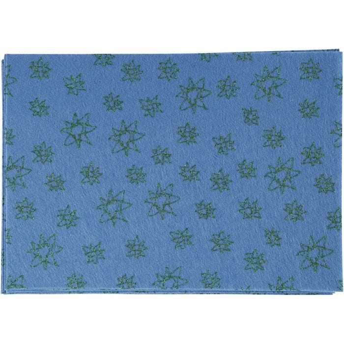 Feutrine synthétique, A4, feuille 210x297 mm, ép. 1 mm, bleu, 10 flles/ 1 Pq.