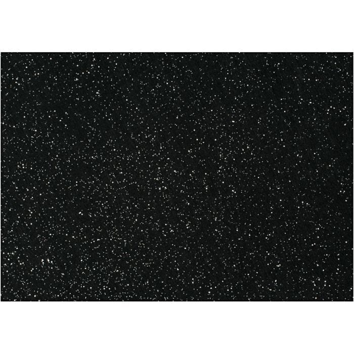 Feutrine synthétique, A4, feuille 210x297 mm, ép. 1 mm, noir, 10 flles/ 1 Pq.
