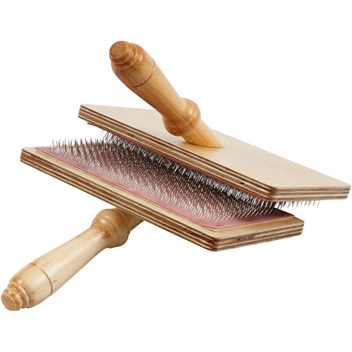 Brosse à carder, dim. 20x11 cm, 1 paire