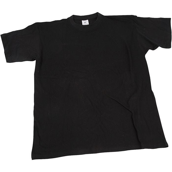 T-shirts, L : 32 cm, dim. 3-4 ans, col rond, 145 gr, noir, 1 pièce