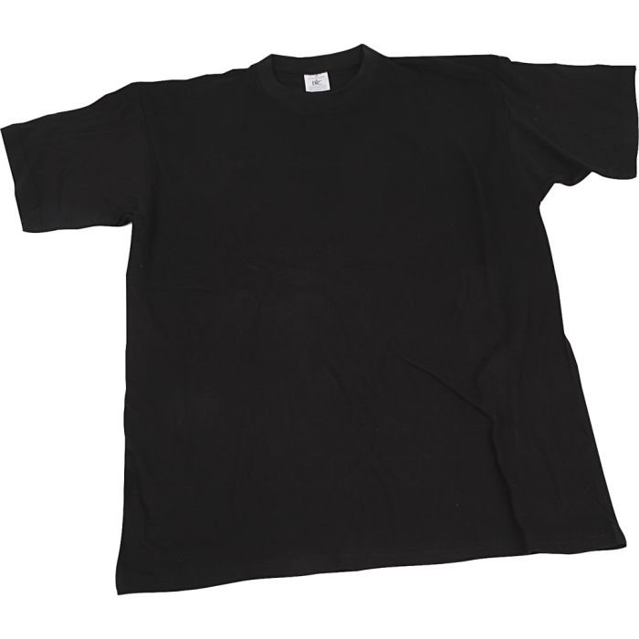T-shirts, L : 36 cm, dim. 5-6 ans, col rond, 145 gr, noir, 1 pièce