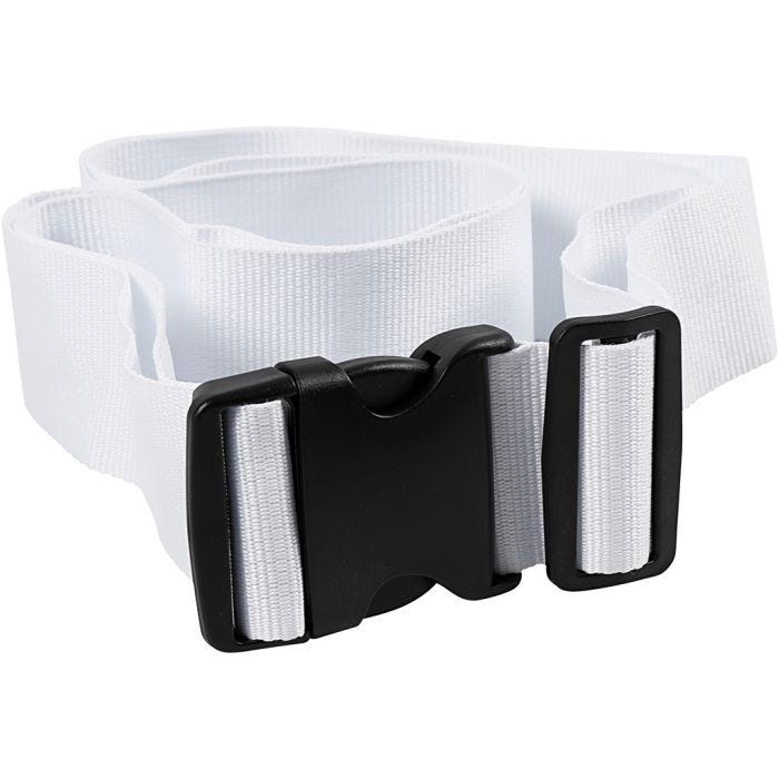 Bandoulière de bagage, 5 cm, 92-164 cm, blanc, 1 pièce