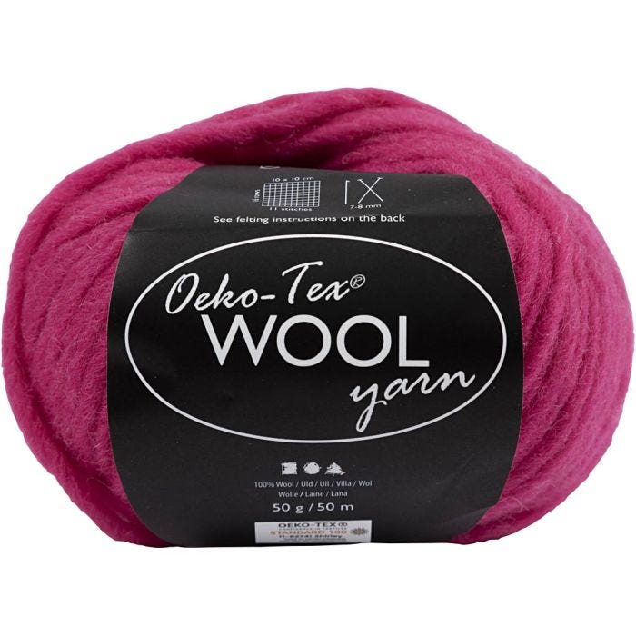 Pelotes de laine, L : 50 M, rose, 50 gr/ 1 boule