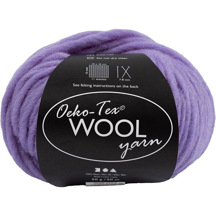 Pelotes de laine, L : 50 M, violet, 50 gr/ 1 boule