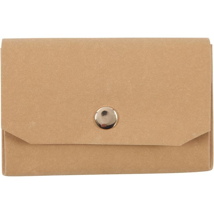 Porte-monnaie en papier imitation cuir, H : 8 cm, L : 11 cm, 350 gr, brun clair, 1 pièce