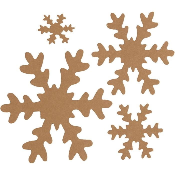 Flocon de neige, d 3+5+8+10 cm, 350 gr, beige, 16 pièces/ 1 Pq.