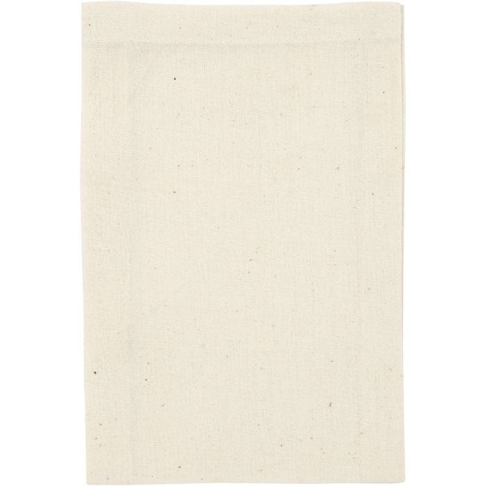 Sac en coton, dim. 10x15 cm, 115 gr, naturel clair, 4 pièces/ 1 Pq.