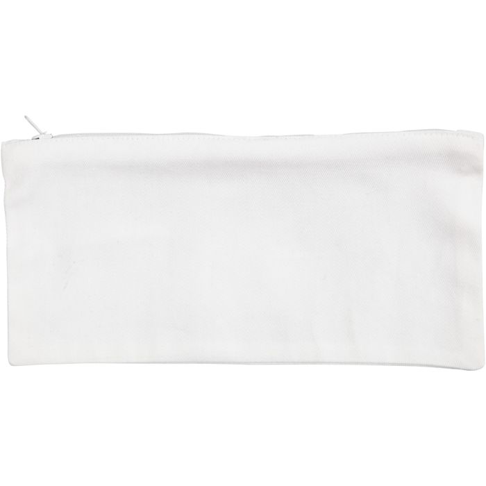 Trousse en coton, dim. 11x23 cm, 210 gr, blanc, 1 pièce