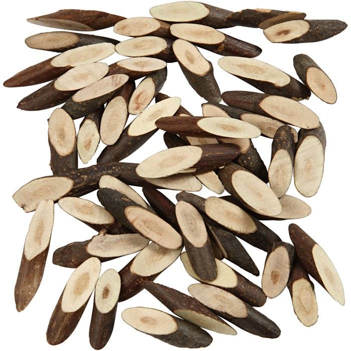 Mélange de bois, L : 30 mm, ép. 6 mm, 230 gr/ 1 Pq.