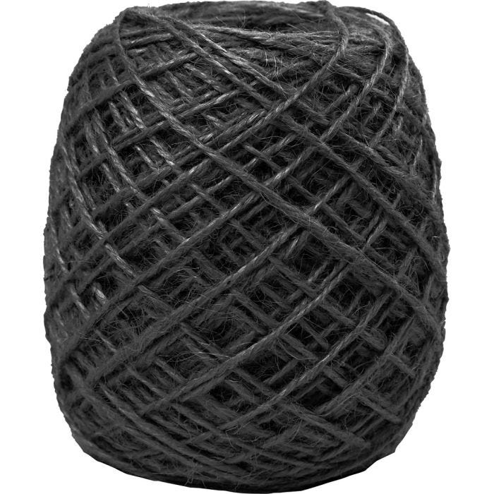 Chanvre naturel, ép. 1-2 mm, noir, 150 m/ 1 rouleau
